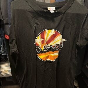 LuLaRoe Black Graphic T-Shirt with Colorful Design